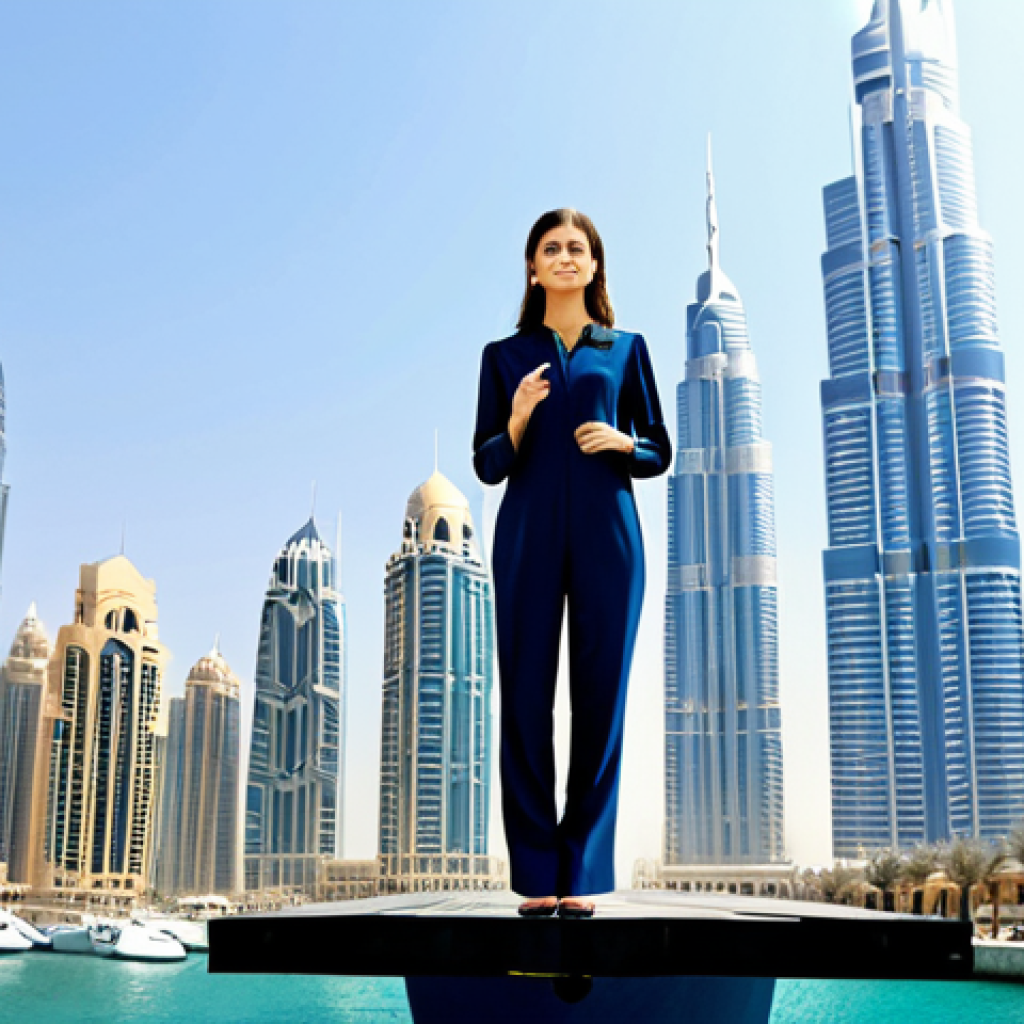 두바이 플라잉 쿠션 체험 - Futuristic Dubai Scene**

"A fully clothed woman in a modest, professional jumpsuit with futuristic ...